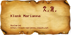 Klenk Marianna névjegykártya